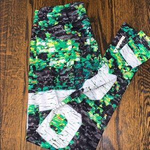 Reebok leggings black white green and white